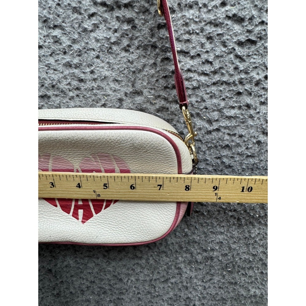 Coach Heart Logo Pebbled Leather Mini Jamie Camera Bag Crossbody Chalk Pink - Picture 16 of 16